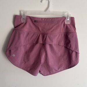 lululemon speed up high rise shorts pink rose size 6
